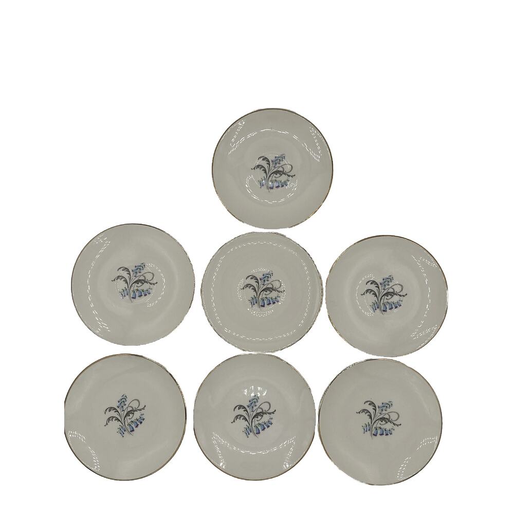 Edwin Knowles Bluebells Serving Plates Set of 7- Discontinued China